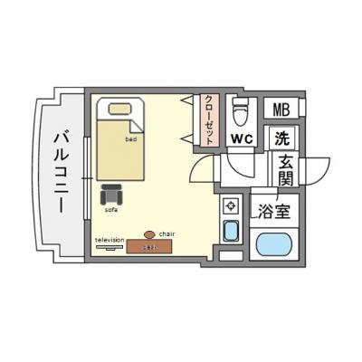 センチュリースティ薬院　B　　【法人契約歓迎！！】の間取り図