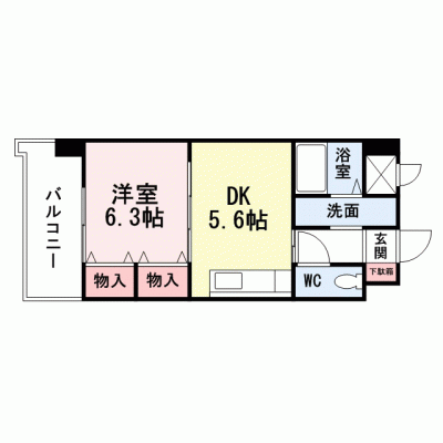 【FARO戸畑駅前マンション】駅近　インターネット使用無料　宅配BOXありの間取り図