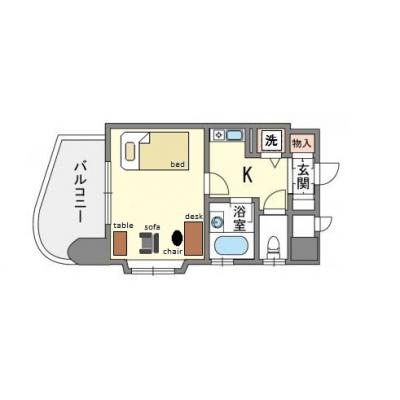 ダイナコート博多　A　　　💻 NET無料 📶　　🚭禁煙　　の間取り図
