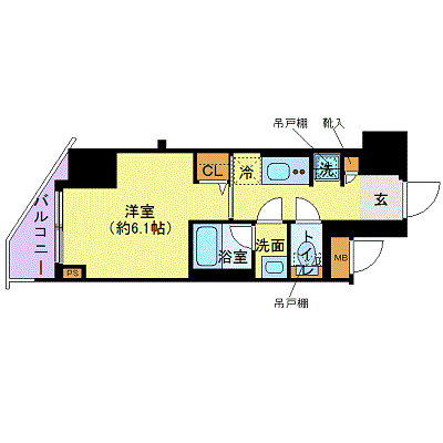 グッドステイ新宿駅前レジデンス□【ハイクラス・セミダブル】の間取り図