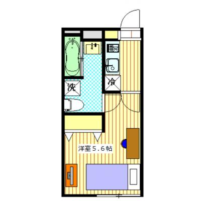 ★デザイナー監修のおしゃれマンスリー★ロータス南品川　302号室タイプ★設備充実★りんかい線★お台場観光良しの間取り図