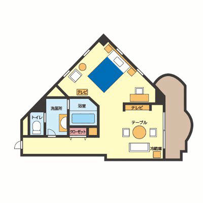 マンスリーリブマックス瀬戸内シーフロント■【ジュニアスイート・NET対応・ホテル仕様】≪リゾートシリーズ≫の間取り図
