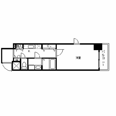 グッドステイ堺筋本町レジックス■【ベーシック・NET対応・洗浄機能付き便座・洋室９帖・ソファタイプ】の間取り図