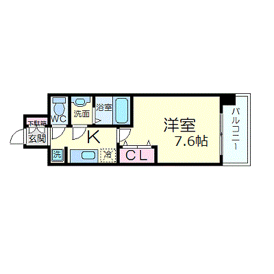 マンスリーリブマックス松屋町駅前デュオ●【心斎橋駅まで13分！設備充実・２０１６年築の高グレードマンション】≪エクセレントシリーズ≫の間取り図