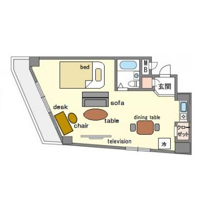 プチメゾン博多駅東　H　　　　💻 NET無料 📶　　🚭禁煙　　の間取り図