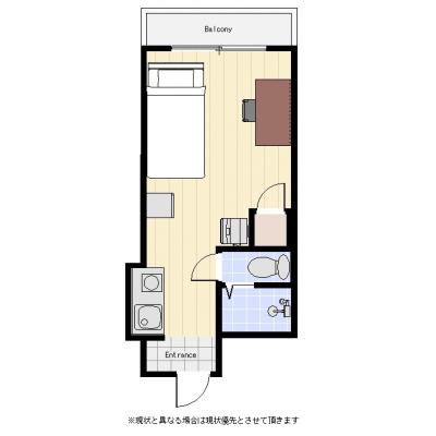 ●2026年1月27日から入居可●ユニオンマンスリー新丸子駅前１　707　1R・シングル☆BT別・室内洗濯機／コンビニ・飲食店多数の間取り図