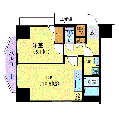 グッドステイ浅草駅前スカイガーデン■《40平米・1LDK・駅近3分・ローテーブル・ソファ》【デラックス】の間取り図