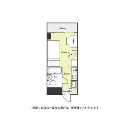 ユニオンマンスリー鶯谷１　708　1R・シングル☆JR山手線鶯谷駅徒歩2分、日比谷線入谷駅徒歩6分♪の間取り図