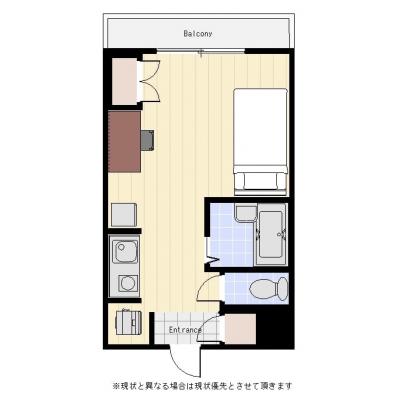 ユニオンマンスリー四谷三丁目３　104　1R・セミダブル☆人気のバストイレ別＆洗浄便座＆ガスコンロ＆室内洗濯機で人気設備充実！の間取り図