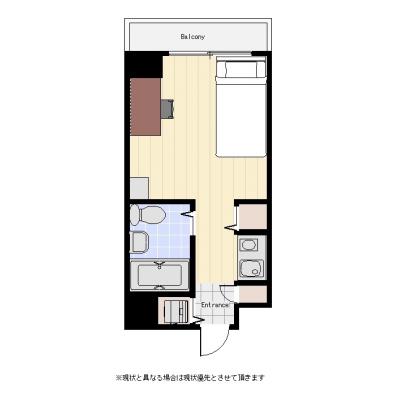 ●2026年2月6日から入居可●ユニオンマンスリー横浜駅西口１　705　1R・シングル☆上層階で眺めのいいお部屋♪安心のオートロック完備♪人気のデスク＆チェア付き♪の間取り図