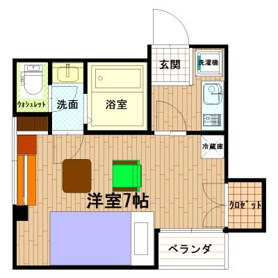 ワールドマンスリー天満橋2☆お風呂・トイレセパレートタイプで　独立洗面台・ウォシュレット付で快適♪の間取り図