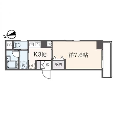 東都マンスリーカミーノ花咲の間取り図