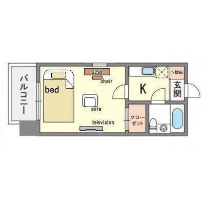 ARK赤坂　D　　　　🚭禁煙　　　　【法人契約】の間取り図