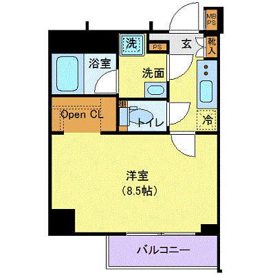 マンスリーリブマックス西武池袋線中村橋EASTロゼ■『25平米』【独立洗面・浴室乾燥付】≪エクセレントシリーズ≫の間取り図