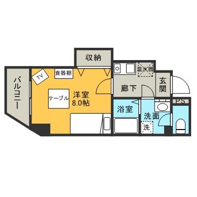 マンスリーマンション昭和町の間取り図