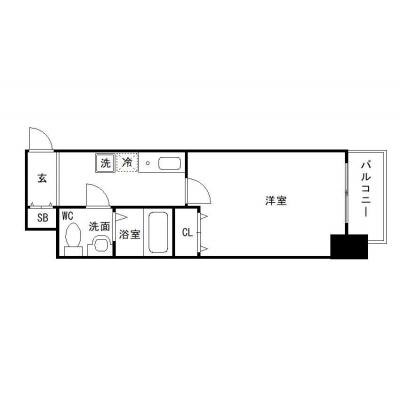 OneLife元町通WEST【洗浄機能付き便座,オートロック】の間取り図