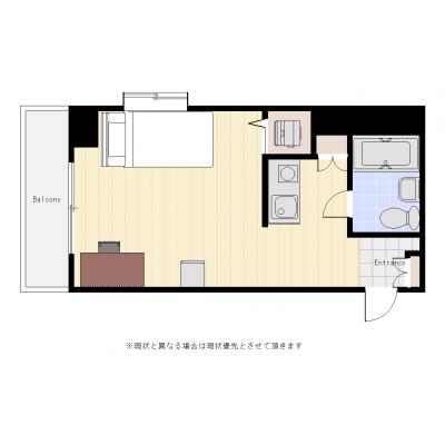 ユニオンマンスリー横浜駅東口２　709　1R・セミダブル☆オ高層階で眺望良好♪安心のオートロック完備♪■相鉄本線「平沼橋駅」徒歩4分の間取り図