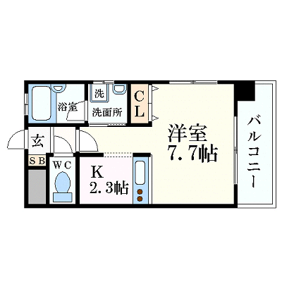 マンスリーリブマックス那覇美栄橋・おもろまちプリエ▲【Wi-Fi無料♪・オートロック・独立洗面台・カウンターキッチン】≪スタンダードシリーズ≫の間取り図