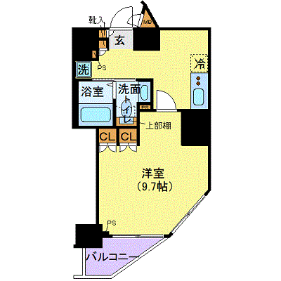 マンスリーリブマックス西新宿デザインステイエグゼ■『34平米・駅5分』【独立洗面・浴室乾燥付】≪エクセレントシリーズ≫の間取り図