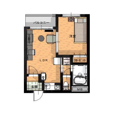 【駐車場無料】レントライフマンスリー塩尻駅前 A-1の間取り図