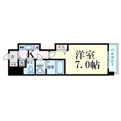 グッドステイ堺筋本町キャトル◆【ハイクラス・Wi-Fi対応♪・設備充実・2017年2月築】の間取り図