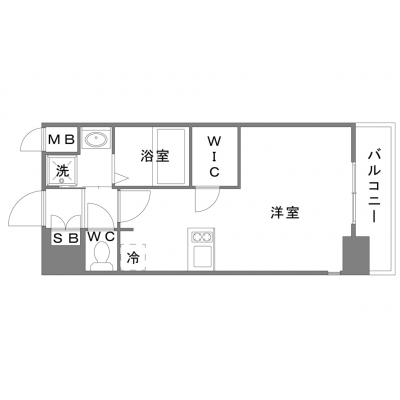OneLife新神戸駅前＜TYPE2＞【浴室乾燥機,▼西神中央へのアクセス良好!!】の間取り図