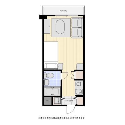ユニオンマンスリー横浜駅西口１　202　1R・シングル・くつろぎstyle☆の間取り図