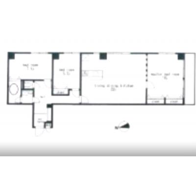 「ワールドポテンシャル狸穴町201」90m²越え広々２LDK☆麻布十番駅徒歩8分♪の間取り図
