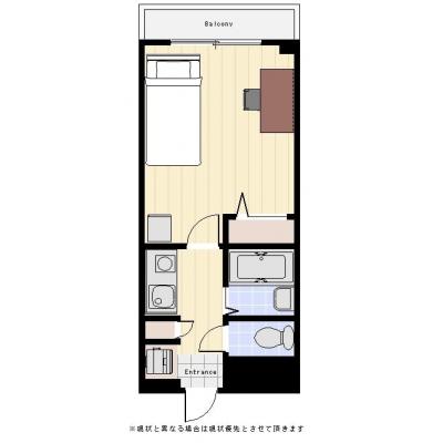 ユニオンマンスリー大宮２　826　1K・セミダブル☆バストイレ別の間取り図