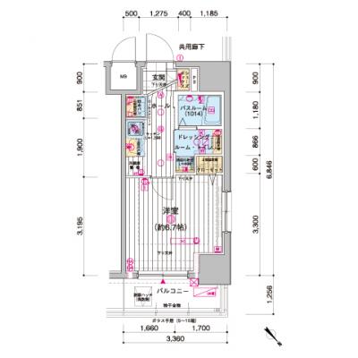 【川崎　駅】◇EP川崎◇【分譲貸・ペット可・ドラム式洗濯乾燥機・Blu-rayレコーダー標準搭載！】の間取り図