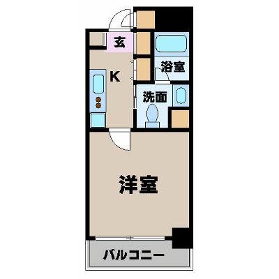 マンスリーリブマックス北堀江■『1K・21平米・ペット可』【駅1分・ミストサウナ・NET対応】≪エクセレントシリーズ≫の間取り図