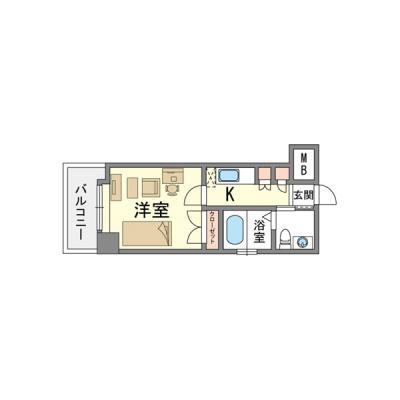 ●○●セミダブルベッド●○●　エステートモア博多公園通り　●○●2ドア冷蔵庫他設備充実●○●の間取り図