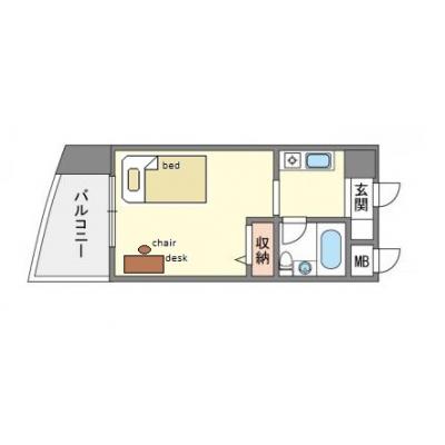 ピュアドーム博多レビュー　Ｓ　【🚘🅿　近隣駐車場】　　【法人契約歓迎！！】の間取り図