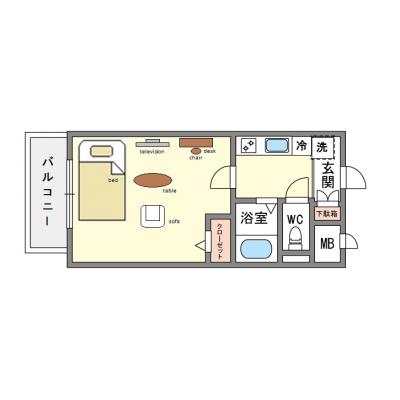 ラフォーレ博多駅前　A　　🚘近隣CPの間取り図