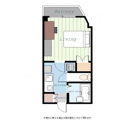 ユニオンマンスリー国分寺３　301　1K・セミダブル☆角部屋・最上階☆中央線「国分寺駅」から徒歩7分の間取り図