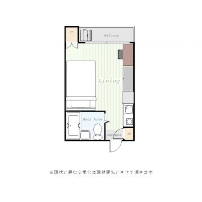 ユニオンマンスリー松戸１　301　1R・セミダブル☆の間取り図