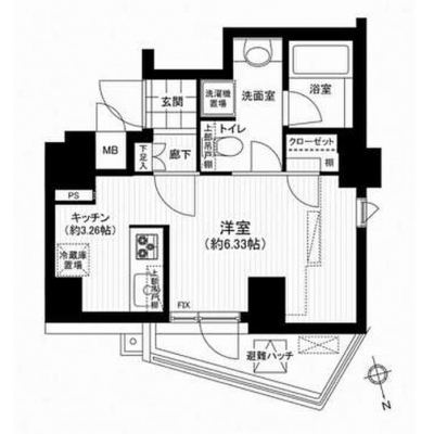 ワールドポテンシャル市ヶ谷薬王寺503☆神楽坂に至近☆二駅まで徒歩5分☆バス・トイレ別の間取り図