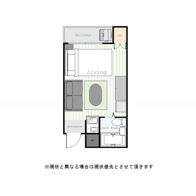 ユニオンマンスリー松戸１　403　1R・セミダブル・くつろぎstyleの間取り図