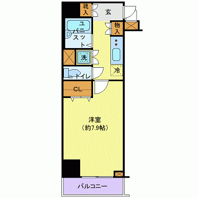 グッドステイ銀座八丁堀駅前ラグジュアリー2■『駅徒歩3分・26平米』【ベーシック】の間取り図