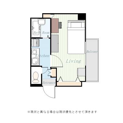 ユニオンマンスリー柏２　201　1K・シングル☆二面採光で明るいお部屋/「広めの20㎡」「たっぷり収納」「バストイレ別」の快適空間♪の間取り図