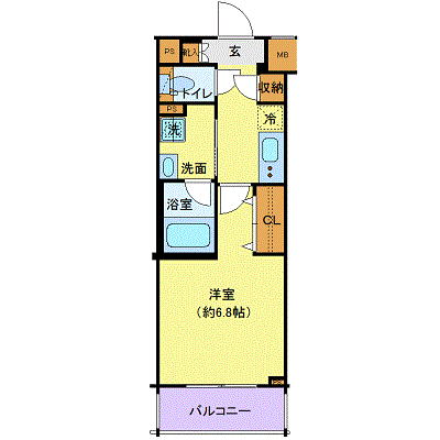 グッドステイ京急本線六郷土手駅前・多摩川リバーサイド◎『26平米・駅2分・Wi-Fi無制限・独立洗面・浴室乾燥付』【ハイクラス】の間取り図