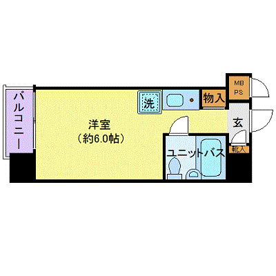 マンスリーリブマックス横浜・阪東橋駅前ポワリエ■『駅徒歩1分』≪スマートシリーズ≫の間取り図