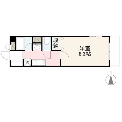 グローバルマンスリー栗林公園駅西（Aタイプ）【インターネット無料★敷地外駐車場あり！お問合せからご退去まで来店不要・対面不要でご対応可能！】の間取り図
