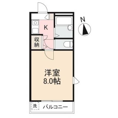 グローバルマンスリー瓦町駅東【インターネット無料・バストイレ別・ことでん瓦町駅から徒歩7分。お問合せからご退去まで来店不要・対面不要でご対応可能！】の間取り図