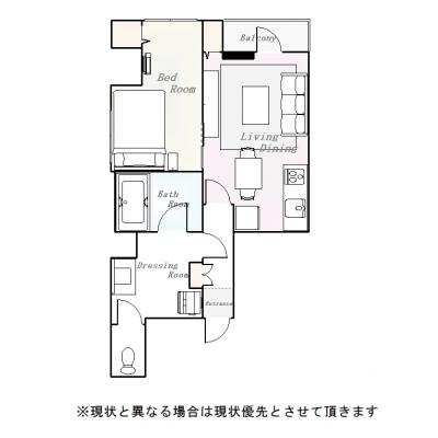 ユニオンマンスリー浅草入谷LuxuryⅠ　1001　1LDK・ダブル☆角部屋の間取り図