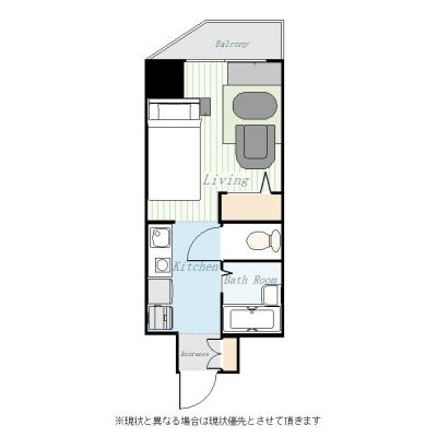 ●2026年6月3日から入居可●ユニオンマンスリー東松戸駅前１　801　1R・シングル・くつろぎstyle☆バストイレ別、二口ガスコンロ、浴室乾燥機付きのお部屋の間取り図