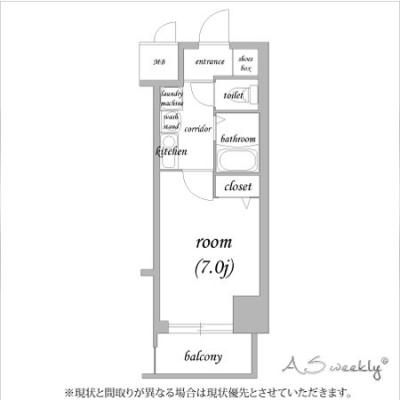 🌳全期間“賃料半額割” 開催中🏡　biz-Monthly福島駅前　9階≪1320906≫の間取り図