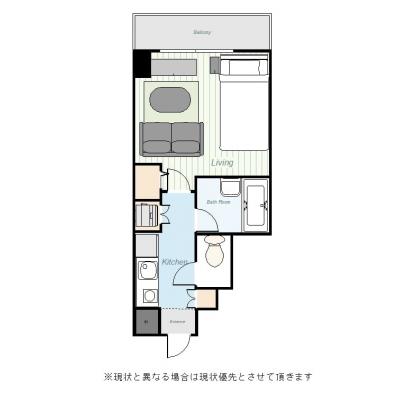 ユニオンマンスリー東府中１　803　1K・シングル・くつろぎstyle☆コンビニ至近で便利の間取り図
