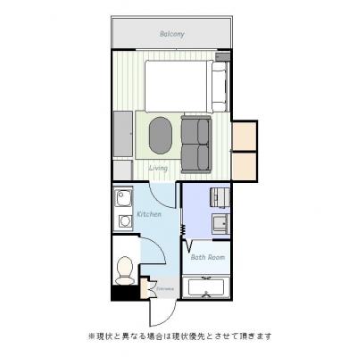 ユニオンマンスリー日野１　208　1K・セミダブル・くつろぎstyle☆◆インターネット固定回線(有線・Wi-Fi)無料の部屋◆の間取り図