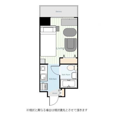 ユニオンマンスリー横浜蒔田１　507　1R・シングル・くつろぎstyle☆横浜駅や品川駅といった主要駅へのアクセス良好の間取り図